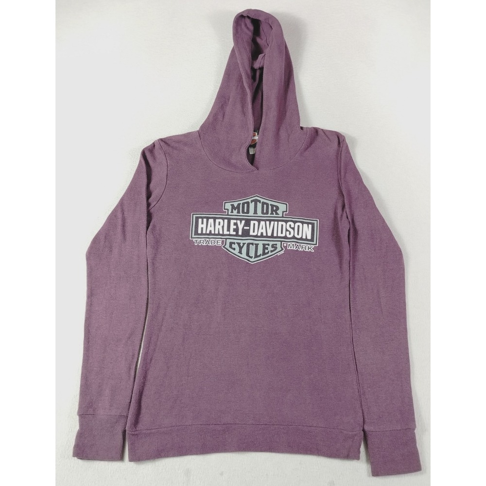 Harley-Davidson Hoodie Womens Large Purple Pullover Logo Lightweight Biker Moto